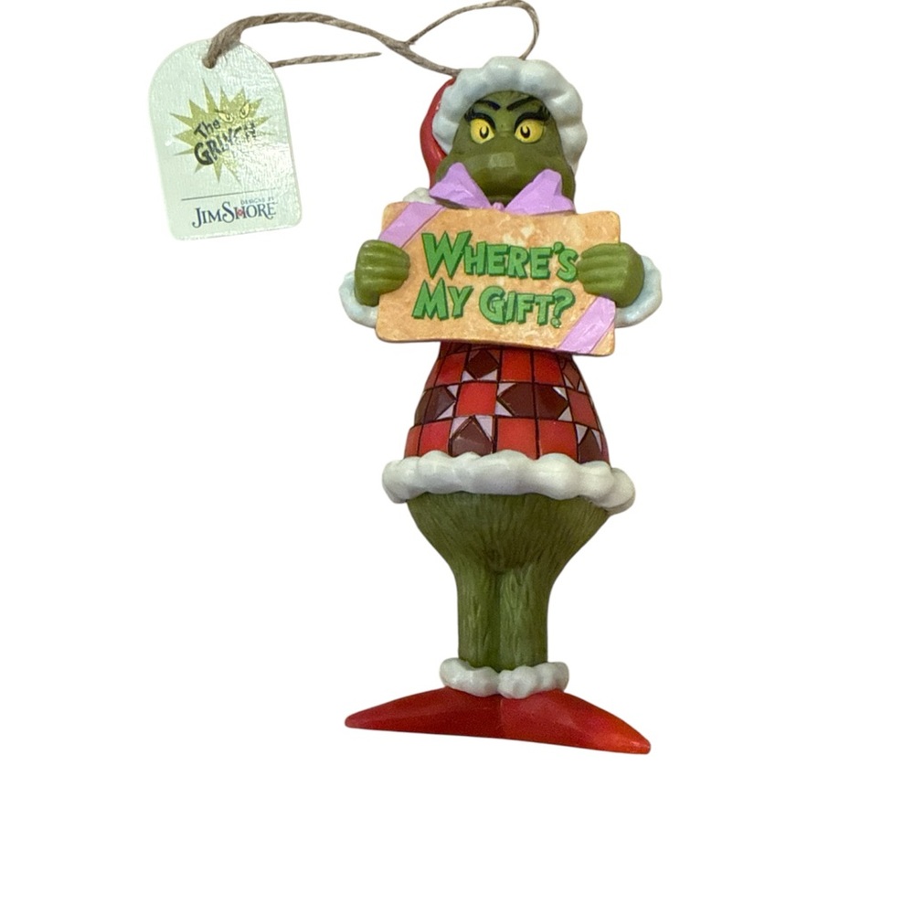 Jim Shore Grinch Holiday Ornament - Where’s my gift?